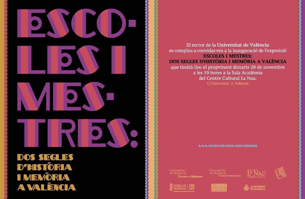 Exposicions – Universitat de València – Escoles i Mestres: dos segles d’història i memòria a València